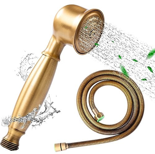 Ycxydr Soffione doccia antico, forma telefono, tubo flessibile in acciaio inossidabile 1,5 m, massaggio, modello OT-105