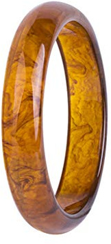 Hyclam Classic Floral Print Bangle All-match Niche Round Resin Bracelet Crafts for Wedding Engagement Party Anniversaries