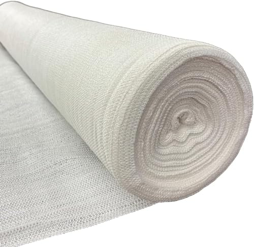 Farm Plastic Supply - White Shade Cloth - 50% - Mesh Fabric for Fence Privacy Screen, Garden Shade, Mesh Fence Screening, Shade Cloth Rolls, Wind Screen, White Shade Cloth (20' x 20')