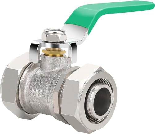 3/4’’ Air Piping Fittings, Brass Ball Valve, 3/4’’× 3/4’’ Piping, Shut-Off Fittings Fit for Shop Garage Compressed Air Line System