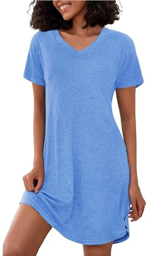 Marvmys Camisones Mujer Verano Agodón Elegante Manga Corta