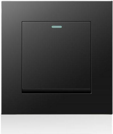 Black Single Light Switch,Electrical PC Plastic Black Light Switch,Universal Matt Light Switches,Stylish Modern Switches,for Corridors,Bathrooms Offices,Bedrooms,Restaurants and Hotels