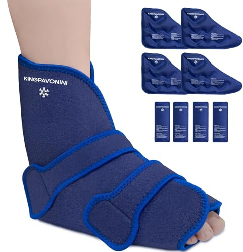 KingPavonini Kühlmanschette Fuß, wiederverwendbare Fuß-Eispackung Kühlbandage für Knöchelverstauchung, Ankle ice Pack wrap Ice Pack for Ankle Hot and Cold Compress (Blau-2)