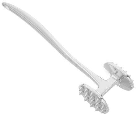 GLEAVI Martello per Carne in Acciaio Resistenti Batticarne Doppia Faccia per Bistecca Pollo Cotolette Martello per Alimenti Impugnatura Ergonomica