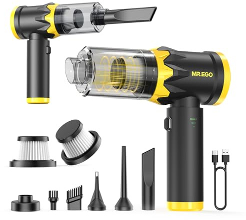 Mr.ego Handheld Car Vacuum Portable Cordless, 20000Pa High Power Suction Mini Vacuum Cleaner, 4-in-1 Portable Vacuum for Car, Home, Office & Desk Cleaning