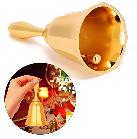 Semme Handklocka Counter Reminder Bell Zinklegering Middag/Klassklocka för Service Retro Design med Ljud Lätt Att och för Hem och Användning (Guld)