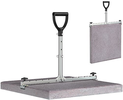 LANGFIT® Plattenheber 30 bis 62cm - Rückenfreundlich durch 3-fach höhenverstellbarem Griff - Schonend für Rücken und Hüfte! Tragkraft bis 60kg - Made in Germany - MS-PH2062T