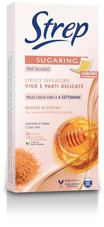 Sugaring Enthaarungsstreifen aus Zucker Gesicht 20 Streifen