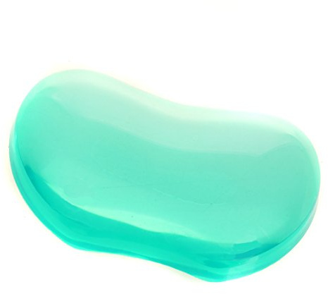 TUKA Extra Große Handballenauflage Crystals Gel, 13 cm x 8 cm Fleckenresistente Transparente Weiche Silikon Gel Handgelenkauflage Flex Auflage, Ergonomische & Hygienisch, Grün, TKC5111 green