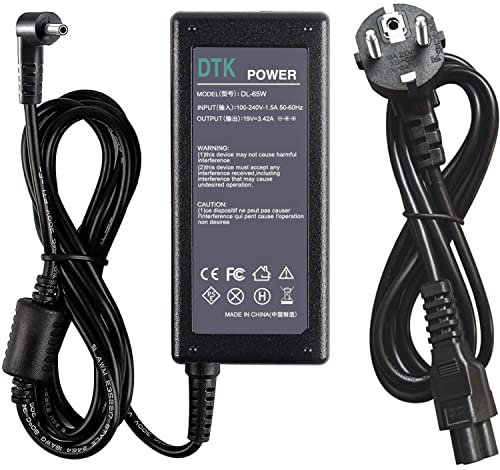 DTK 19V 3.42A 65W Cargadores y adaptadores para portátiles para Acer Cargadore Portátile Netbook Ordenador Computadora AC Laptop Adaptador Cargador Connector【3.0 * 1.1mm】