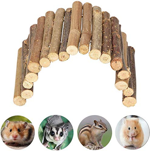 HEEPDD Scaletta in Legno Criceto Masticare Ponte Giocattolo Rettile nascondiglio casa Recinzione Ponte per rettili Lucertola Rettile Tartaruga Riccio Piccolo Animale Giocattolo da Masticare (Medio)