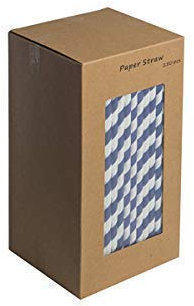 We Can Source It Ltd – Paper Drinking Straws 8 Inch/200mm – Dark Blue & White Striped Durable Straws - Strong Paper Design for Cocktails, Tumblers, Weddings & Events - Pack of 500