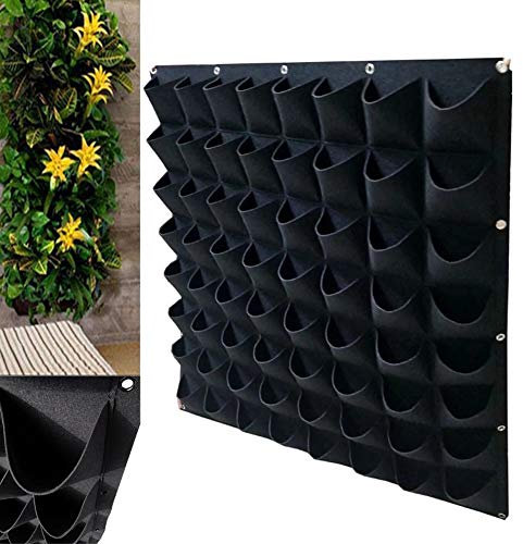 Vertikale Garten Pflanzer Wand Pflanzbeutel Hängende Gemüse Blumen wachsende Container Töpfe für Yard Garden Home Dekoration Schwarz 36 Taschen für Kräuter Gemüse Blumen