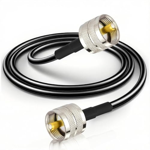 BINGFU PL259 Kabel 2 m UHF-Stecker auf UHF-Stecker RG58 | Verlustarmes Koaxialkabel für CB-Funk, Amateurfunk, SWR-Meter, Antennenanalysator und Dummy Load