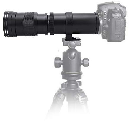 Hopcd 420-800mm f/8.3-F16 Manuelles Tele-Kamera-Zoom-Objektiv T2 Mount F/8.3-16 Blende DSLR-Kameras Tele-Zoom-Objektiv für, für/für Minolta, für