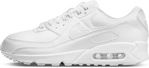 NIKE Wmns Air Max 90, Sneaker Donna, White/White-White, 37.5 EU