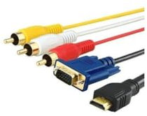 OISE ART STORE Trade Shop - Cavo Adattatore Convertitore Sdoppiatore da Hdmi A Vga E RCA TV Dvd LCD LED HDTV