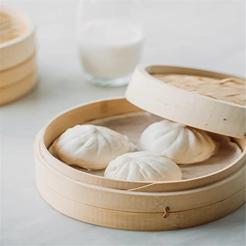 Steamer Basket Manual Steamer Steamer Steamer Bamboo Steamer Small Steamer Bamboo Small Steaming Rack Deepening Cage Drawer Steamer (Color : Wood Color, Size : 20cm)