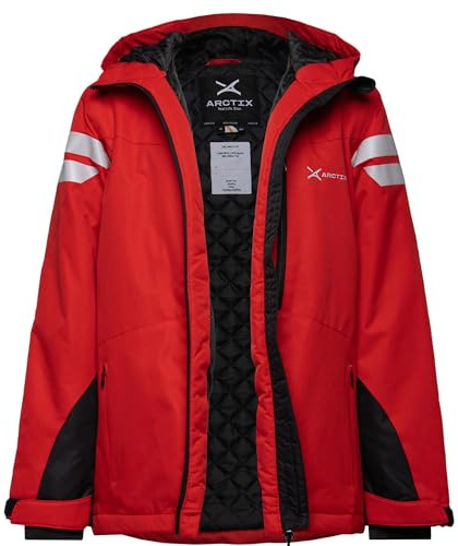 Arctix Kids Insulated Quilted Lining with Reflective Print Cold Weather Peak Performance Jacket, Formula One Red, Medium