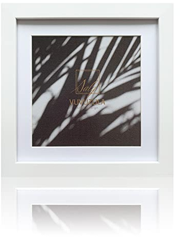 VUVUZULA Square Picture Frames 8x8 Inch White Photo Frame with Mount for 6x6 Inch Photo