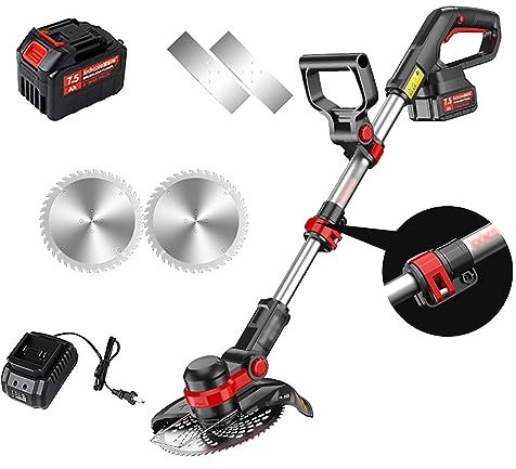tagliaerba manuale tagliaerba elettrico robotTosaerba a batteria, testina girevole a 90° 20V7.5AH Tosaerba elettrico Trimmer a batteria retrattile