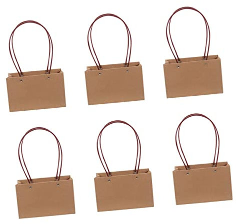Gatuida 6stücke Teiliges Wasserdichte Kraftpapier Blumenboxen Mit Henkel Faltbare Stabile Blumentaschen Tragbare Geschenkboxen Für Blumengeschenke Und Dekoration