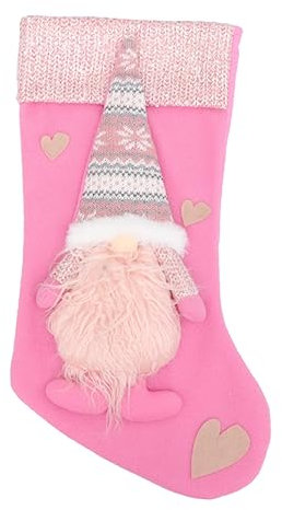 Zerodeko 1stk Weihnachtsschmuck Geschenktüte Mit 3D-Strumpf Weihnachtsbaum Dekor Dekoration Anhänger Polyester Rosa Hängende Tasche Haushalt