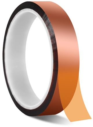 KitchenRaku Heat Resistant Tape - 20mm×33m Heat Transfer Tape, High Temperature Polyimide Thermal Tape for Sublimation Heat Transfer Printing 3D Printer, Soldering, Electronic Applications