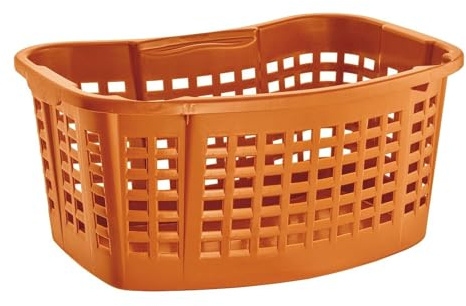 Roterande stapellåda, 60 x 40 cm, tvättkorg, förvaringskorg, leksakslåda, plast, färg: orange