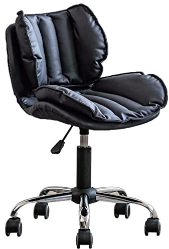 FLEPYHB Schreibtischstuhl für das Homeoffice, Arbeitsstuhl aus PU-Leder mit mittelhoher Rückenlehne, Schreibtischstühle für das Homeoffice mit Rollen, Computerstuhl, ergonomischer Bürodrehstuhl aus