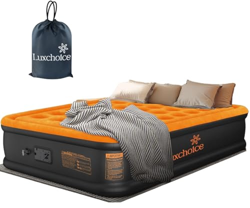 Luxchoice Materasso Gonfiabile Matrimoniale Autogonfiabile con Pompa Elettrica Integrata di alta Qualità Letto Materasso Gonfiabile per Campeggio o uso Domestico
