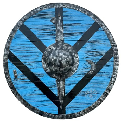 Wikinger Schild Ornament mit Legartha Shield Maiden Design, 61 cm, blau und schwarz Wikinger kämpfen mit diesem auffälligen Schild.