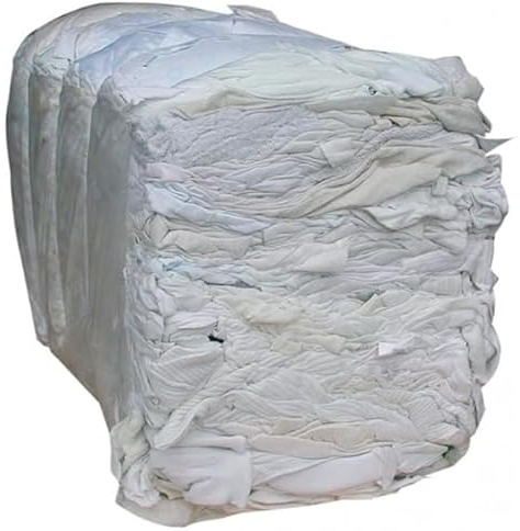 Generico Stracci Cotone Bianco Assorbente per Uso Domestico circa 10 kg