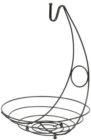 Frutero - Puesto de frutas | Frutero con colgador de plátanos | Cesta de frutas | Almacenamiento de verduras con colgador de plátanos | Elegante frutero | Organizador de encimera para almacenamiento