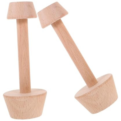 2pcs Wooden Double-Headed Egg Tart Mold Dough Egg Tart Tamper Practical Home Kitchen Baking Mould Tool Tarts Baking Mold Double Side Wooden Pastries Press Tool Pie Tamper Khaki