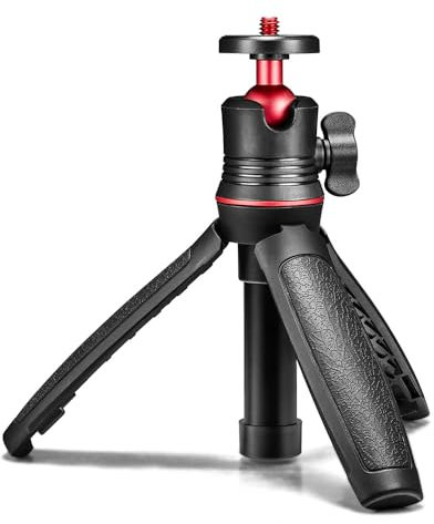 Reflex Camera Mini trépied de bureau et perche à selfie – Tête sphérique à 360°, extensible de 15,5 cm à 32,5 cm, stable et léger, filetage universel 1/4, compatible avec les appareils photo reflex