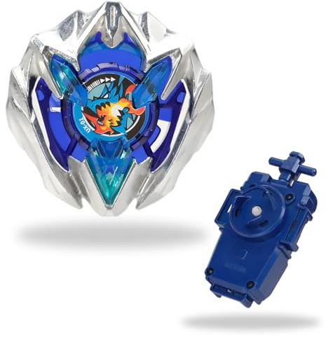 CWED 2 Pezzi Set Trottola da Combattimento, Gioco di Strategia per Bambini con Trottola Giocattolo e Lanciatore a Corda Deluxe, Giochi per Famiglie, Giocattoli per Bambini（blu）