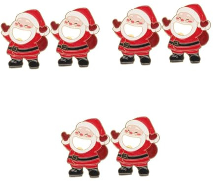 PRETYZOOM 6 Piezas De Botella De Santa Claus Abrebotellas Con Imán Abridor De Refrescos Herramienta De Abridor De Cerveza Abrebotellas Multi Aleación