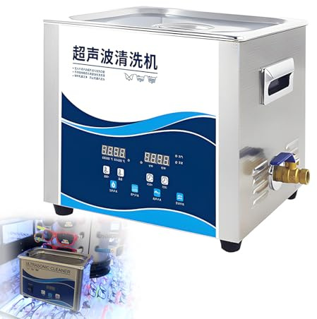 EpyGnom Stainless Steel Ultrasonic Cleaning Machine Professional Ultrasonic Parts Cleaner Digital Ultrasonic Cleaner with Heater Timer Degassing for Retainer Glasses Jewelry Lab Tool 610-10L