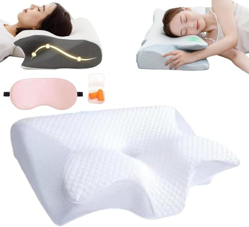Neckhaven - Almohada de hospitalidad Neck Haven, almohadas para ronquidos, apnea del sueño para dormir de lado y de espalda, almohadas ergonómicas para el cuello, almohada de apoyo transpirable