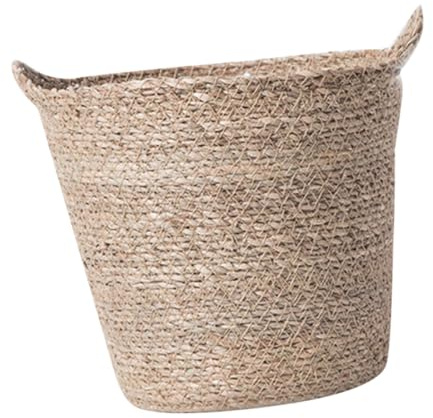 DOITOOL Cesta de Flores Tejida Mano Macetero Interior Decorativo Cesta para Almacenamiento Multiusos Cubremacetas Rústico para Plantas y Objetos Diseño Simple y Funcional para Escritorio
