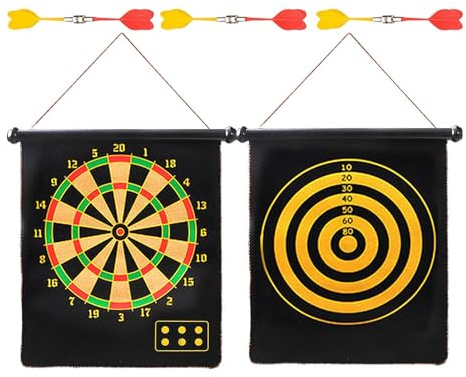 Kids Dart Board, Dart Board for Kids,Gioco di divertimento all'aperto interno | Rolling a doppio lato dardo per bambini adulti giochi da tavolo da dardo all'aperto interno