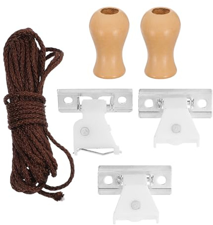HOOWIFFY Kit de Accesorios Cuerda Trenzada y Colgante de Madera de Bambú Liviano y Duradero para Persianas Enrollables para Reparación E Instalación Hogar