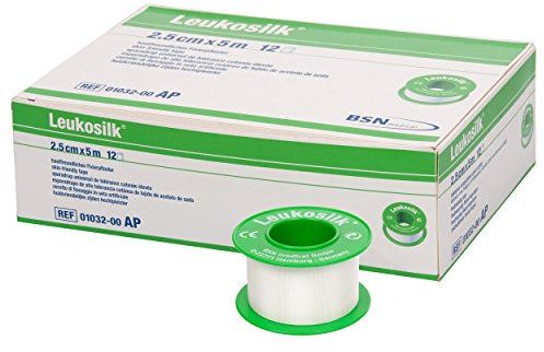 BSN medical LEUKOSILK Weiß, 5 m x 250 cm, 12 stück, Pack of 12