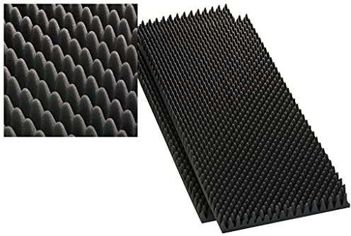 Monacor MDM-60 Lautsprecher-Dämmung, Spezialdämmung für Lautsprecherboxenwände, LS-Noppenschaumstoff, 2 Matten, schwarz