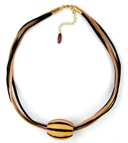 GALLAY KETTE, RILLENOLIVE, BEIGE-BRAUN 50CM