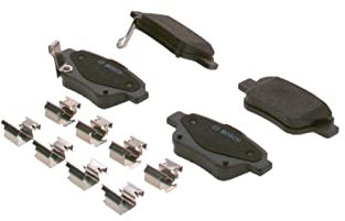 Bosch BP939 - Pastiglie Freni Auto, Trasero - Calidad Bosch - Reducción de Ruido y Polvo - Certificación ECE-R90 - Sin Cobre - 1 Juego de 4 Pastillas - Con Accesorios