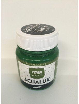 Titan - Chalk Paint, vernice effetto gesso, codice 807, colore verde oliva, 100 ml