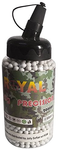 2000 Pallini per Softair Soft Air 6mm 0,20 gr BB Royal Precision Alta Qualità
