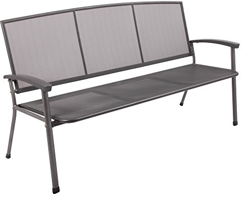 Gartenbank Rivo 3Sitzer 171x65x92cm eisengrau beschichtet Metall Streckmetall